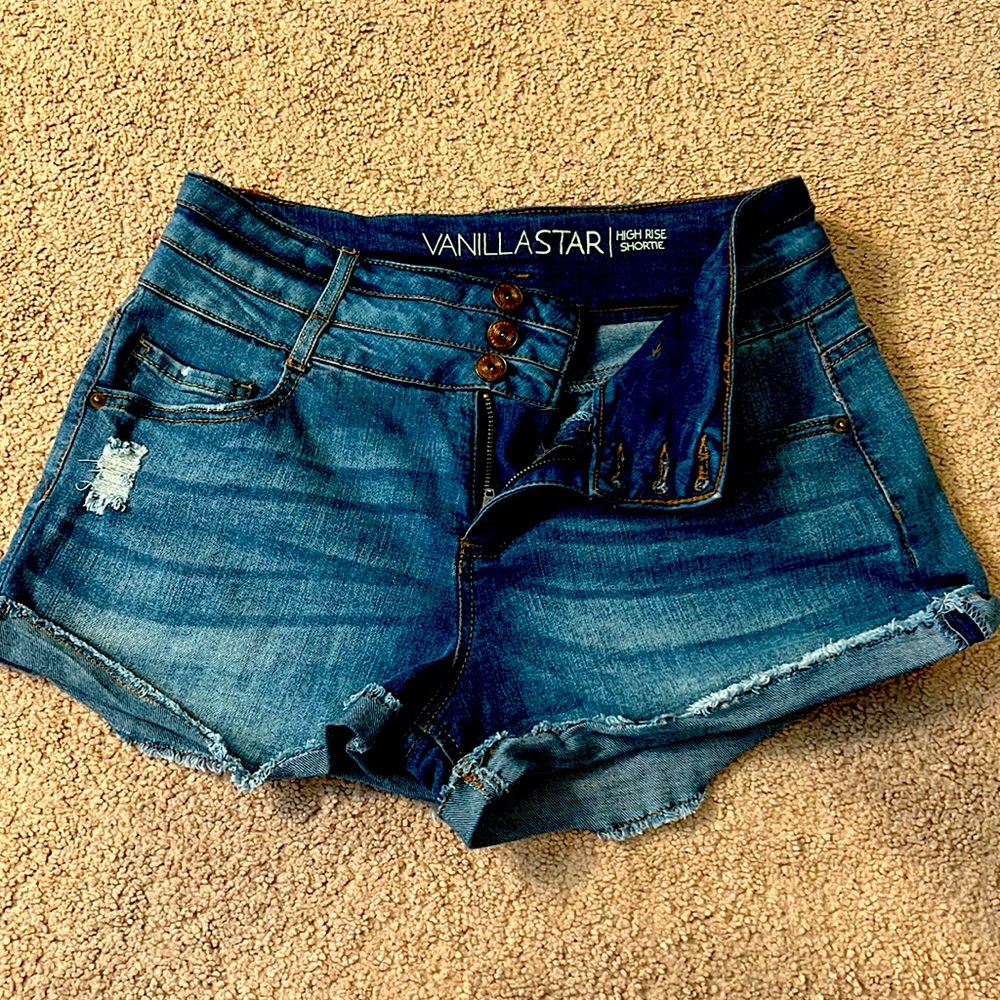 VanillaStar High Rise Shortie Jean Shorts